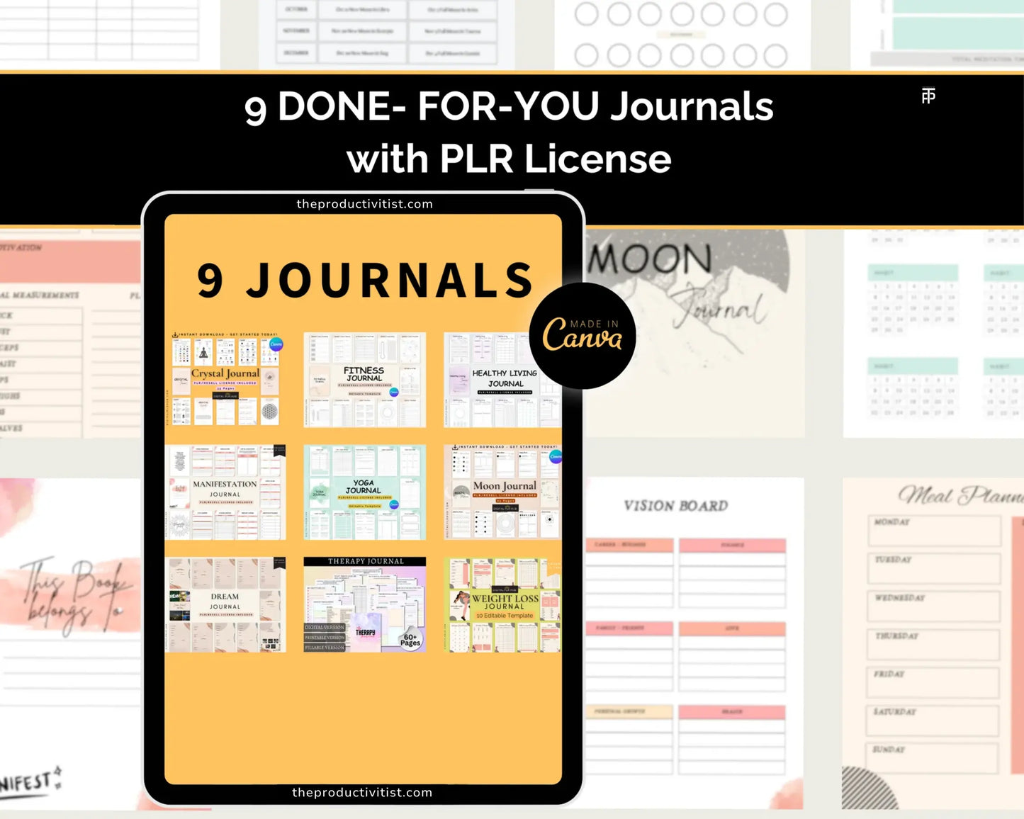 30 Editable Planners and Journals Mega Bundle with Full PLR Rights