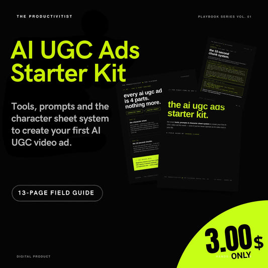 The AI UGC Ads Starter Kit playbook