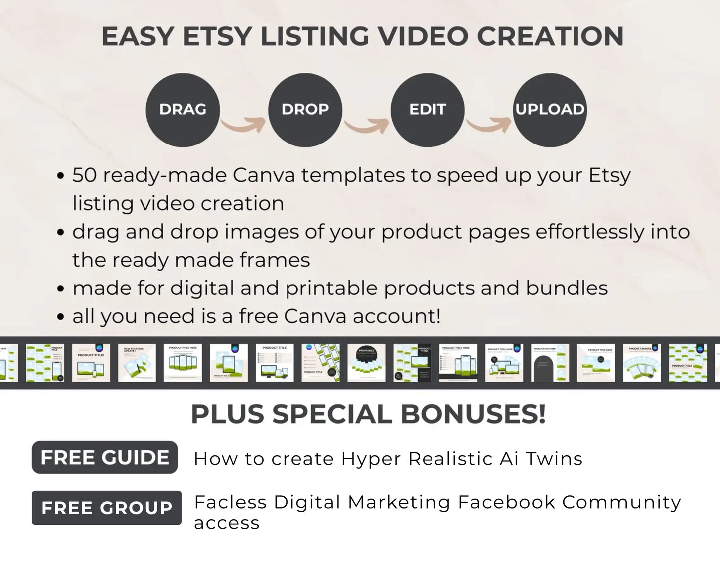 50 Editable Etsy Listing Video Mockup Templates